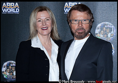 Anni-Frid Lyngstad and Bjorn Ulvaeus of ABBA at the ABBAWORLD premiere in Earls Court on 26 Jan. 2010