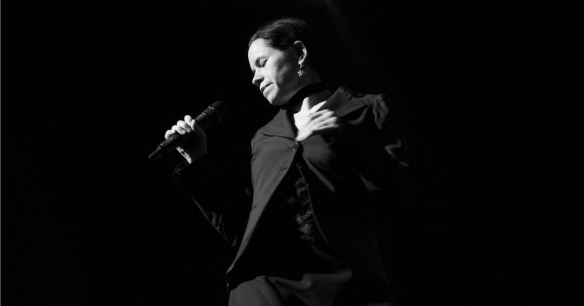 Natalie Merchant performing at a gig in London in 2010
