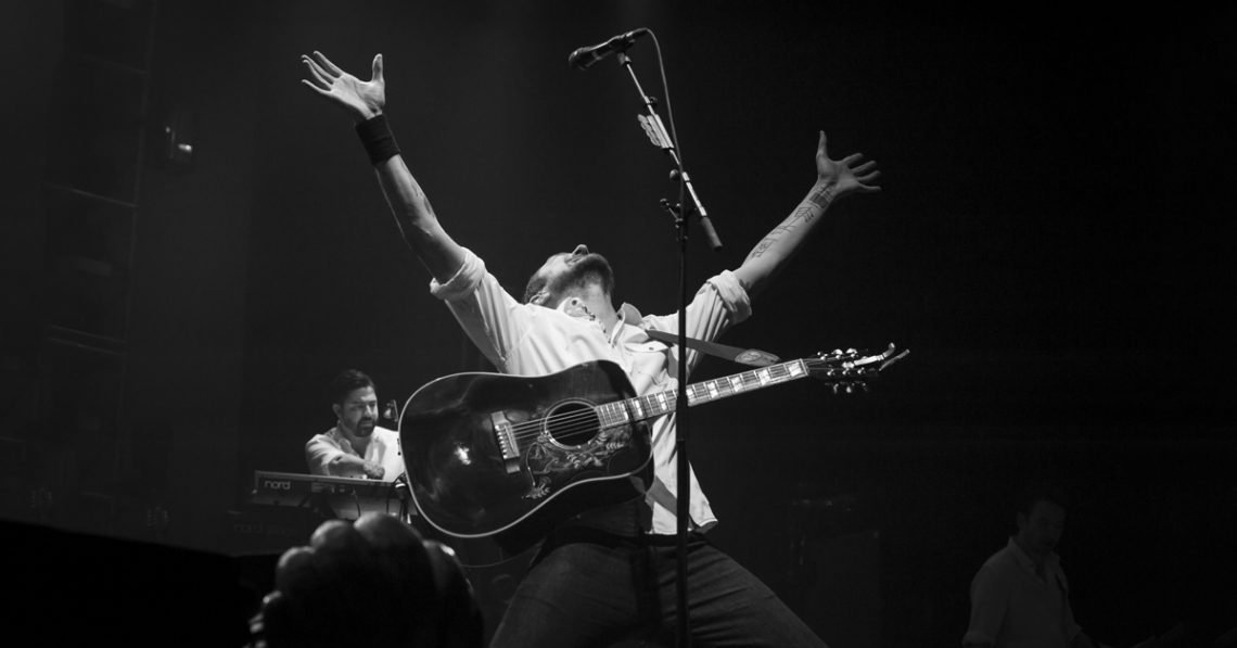 Frank Turner performing at O2 Arena in London in 2014